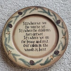 Woodsy cabin life plate